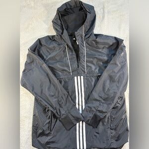 Adidas Men's Black Windbreaker Jacket (L)